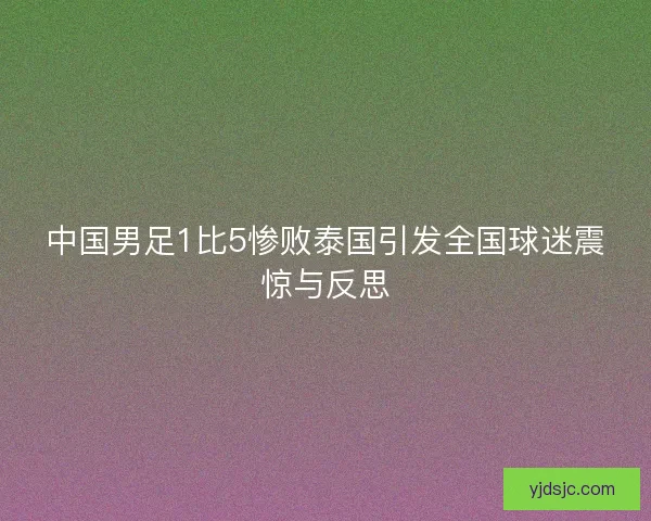 中国男足1比5惨败泰国引发全国球迷震惊与反思