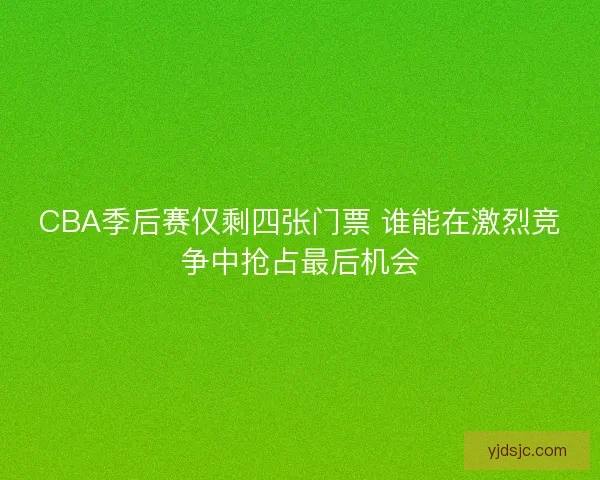 CBA季后赛仅剩四张门票 谁能在激烈竞争中抢占最后机会