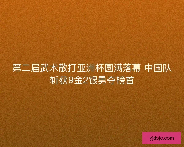 第二届武术散打亚洲杯圆满落幕 中国队斩获9金2银勇夺榜首